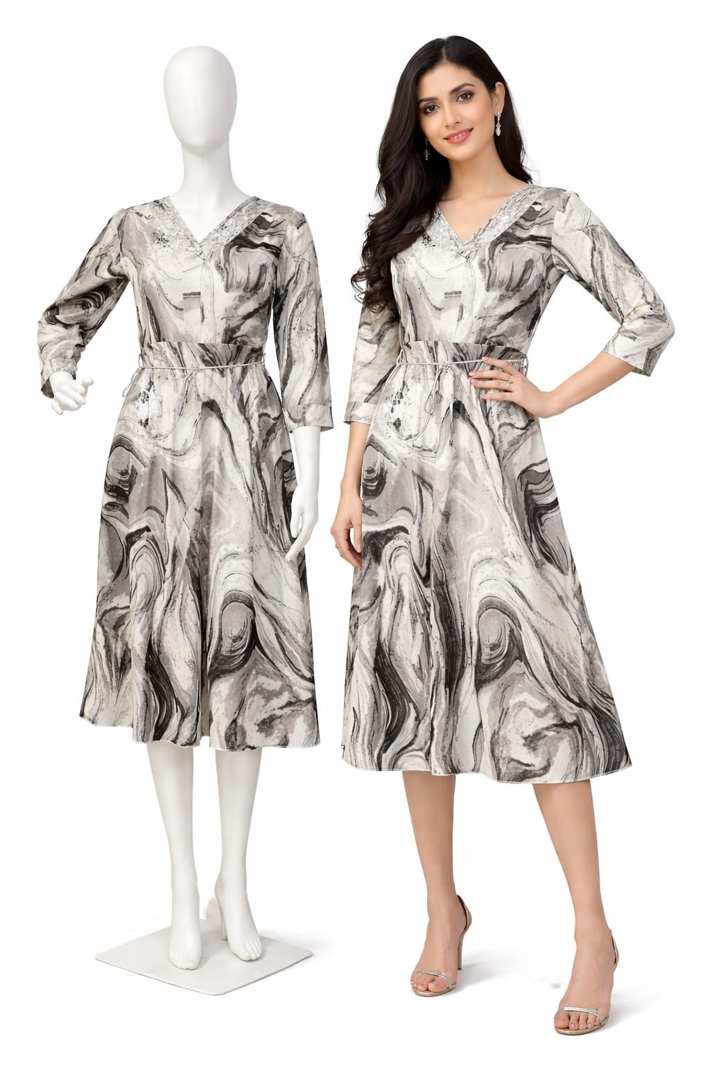 Marble print dress from Veera Collections