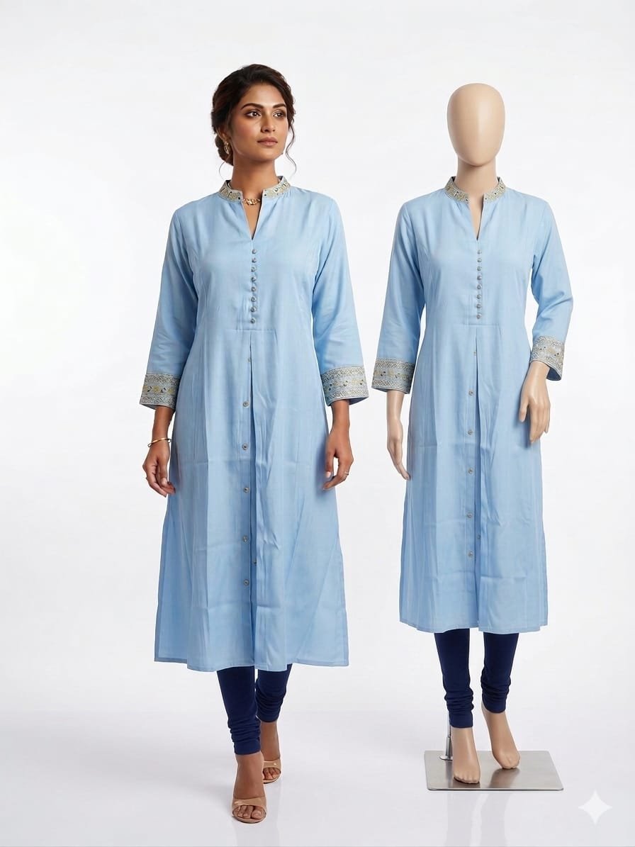 Powder blue kurta