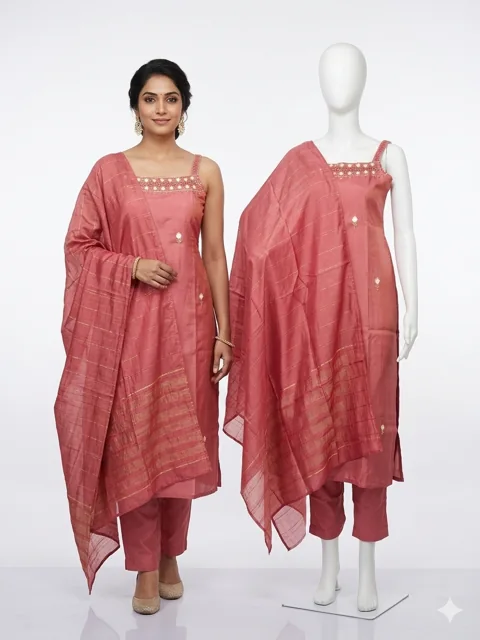Punjabi Dress — Sleeveless square-neck outfit
