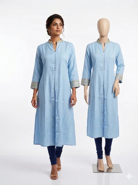 Kurtis — Button-front long kurti